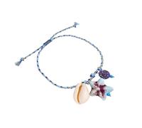 Sea Braided Ceramic Starfish Adjustable Braided Cord Jewelry and Shell Fish Charm Beach Accessories Ceramic Shellfish Pendant, フリーサイズ