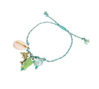 Sea Braided Ceramic Starfish Adjustable Braided Cord Jewelry and Shell Fish Charm Beach Accessories Ceramic Shellfish Pendant, フリーサイズ