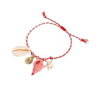 Sea Braided Ceramic Starfish Adjustable Braided Cord Jewelry and Shell Fish Charm Beach Accessories Ceramic Shellfish Pendant, フリーサイズ