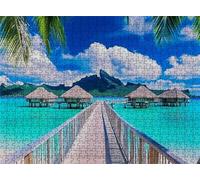 Sea Bridge Puzzle - 1500 Piece Jigsaw Puzzles for Adults - The Back Features Printed Letter Guides - The Pieces fit Together Snugly - Wooden Puzzles for Adults - Gifts Family 34.3 X 22.4 Inch s7h-361