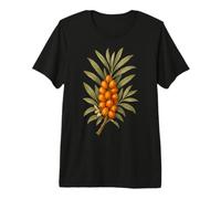 Sea Buckthorn Botanical Artwork Premium T-Shirt