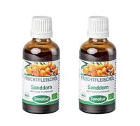 Sea Buckthorn Organic 100% Pure Fruit Pulp Oil 50 ml, 2 Drown Bottles Set