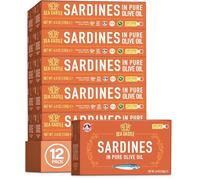 Sea Castle Sardines in Pure Olive Oil 125g (Case of 12) | Rich in Omega 3, Easy Open BPA Free Tin, Kosher