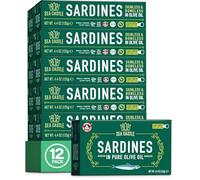 Sea Castle Skinless & Boneless Sardines in Pure Olive Oil 125g (Case of 12) | Rich in Omega 3, Easy Open BPA Free Tin, Kosher