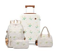 Sea Choice 18 Inch Kids Hardshell Carry-On Suitcase Lightweight 8 Spinner Wheels Cabin Trolley with TSA Lock YKK Zippers 17" Backpack Lunch Bag Pen Pouch Set for School Trips