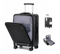 Sea choice Front Opening Luggage Suitcase Laptop Compartment PC Hard Shell Suitcase Top Opening Luggage Suitcase with USB Port Cupholder TSA Lock 4 Wheels