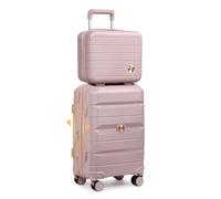 Sea choice Luggage Set 2 Piece Expandable Luggage with Wheels Pink Suitcase for Women Elegant Suitcase with Vanity Case TSA Lock 8 Wheels
