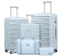 Sea choice Luggage Set 3 Piece Cabin Suitcase 55x40x20 Ryanair ABS Hard Shell Suitcases with 40x20x25 Cabin Bag Brake Caster 8 Spinner Wheels YKK Zipper TSA Lock