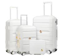 Sea choice Luggage Set 3 Piece with Vanity Case Elegant Luggage Set Hard Shell Travel Suitcase Expandable 20 Inch Suitcase with 8 Wheels