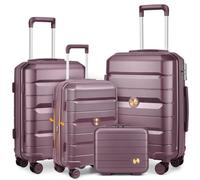 Sea choice Luggage Set 3 Piece with Vanity Case Elegant Luggage Set Hard Shell Travel Suitcase Expandable 20 Inch Suitcase with 8 Wheels