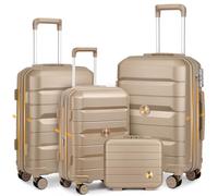 Sea choice Luggage Set 3 Piece with Vanity Case Elegant Luggage Set Hard Shell Travel Suitcase Expandable Suitcase with 8 Wheels