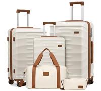 Sea choice Luggage Set 5 Piece Lightweight ABS Hardhell Travel Suitcase Set | Wet-dry Separation,40x20x25 Duffel Bag,360° Spinner Wheels with Brake Caster,TSA Lock,Family Trips & Long Holidays