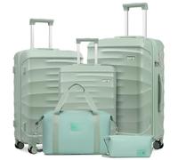Sea choice Luggage Set 5 Piece Lightweight ABS Hardhell Travel Suitcase Set | Wet-dry Separation,40x20x25 Duffel Bag,360° Spinner Wheels with Brake Caster,TSA Lock,Family Trips & Long Holidays
