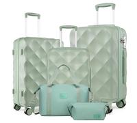Sea choice Luggage Set 5 Piece Travel Suitcases with Ryanair Cabin Bag 40x20x25 Suitcase Sets Hard Shell with TSA Lock 8 Spinner Wheels