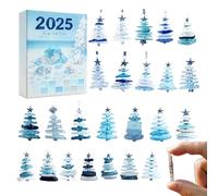 Sea Christmas Tree Advent Calendar,24 Days Christmas Countdown Calendar with 24PCS 2D Acrylic Hanging Xmas Tree Ornaments,Ocean Themed Holiday Surprises Gift,Holiday and Home Decor
