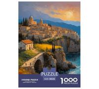 Sea Cliff And Town Jigsaw Puzzles for Adults Kids Interesting Puzzles 1000 Pieces Brain Challenge for Adults Gifts 38x26cm/1000pcs