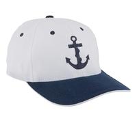 Sea-Club Cap - Anchor Hat Cotton White/Marine Maritime Decoration