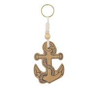 Sea-Club Key Ring Anchor Keyrings, Cork/Brass/Nylon Maritime Decoration, multicoloured, One Size
