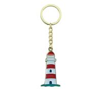 Sea-Club Key Ring - Lighthouse Red Pendant Zinc 3 x 5 cm Gold & Enamelled, Gold & Enamelled, One Size