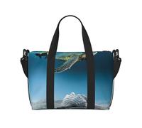 Sea Conch Shell and Turtle Printed Travel Duffel Bag for Women Men - Weekend Overnight Bags with Adjustable Shoulder Strap and Handle