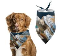 Sea Conch Shell Starfish Turtle Dog Bandanas for Feeding Grooming, Triangle Pet Bibs for Cats & Dogs Washable Fashion Pets Scarf for Party Travel 27.6 X 11.8 Inch
