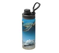 Sea Conch Shell Starfish Turtle Printing 18oz Sports Insulated Kettle Drinking Cup Stainless Steel Portable Cup for Gym