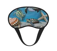 Sea Conch Shell Turtle Print Blackout Sleep Mask for Women & Men, Zero Eye Pressure Eye Mask for Travel and All - Around Sleep