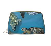 Sea Conch Shell Turtle Printed Makeup Bag for Women Portable Leather Make up Bag Travel Zipper Cosmetic Bags Organizer