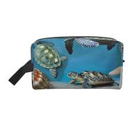 Sea Conch Shell Turtle Printed Makeup Bag Travel Portable Cosmetic Bag Large Capacity Makeup Case Toiletry Handbag Organiser for Women