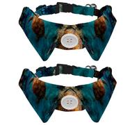 Sea Coral Turtle Underwater World Dog Collar Bowtie, Comfortable Adjustable Dog Bow Tie Collar for Small Boys and Girls Pets