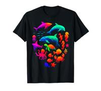 Sea Crab Shark Octopus Geometric Abstract Dolphin T-Shirt