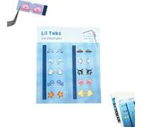 Sea Creatures Lil Tabs Fold-Over Notebook Stickers, 20+ Ocean Animal Sticky Index Tabs Page Markers, Easy Align & Fold Design, Durable Adhesive Tab for Journals, Planners, School Supply (1PC)