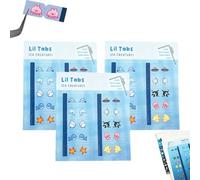 Sea Creatures Lil Tabs Fold-Over Notebook Stickers, 20+ Ocean Animal Sticky Index Tabs Page Markers, Easy Align & Fold Design, Durable Adhesive Tab for Journals, Planners, School Supply (3PC)