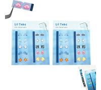 Sea Creatures Lil Tabs Fold-Over Notebook Stickers, 20+ Ocean Animal Sticky Index Tabs Page Markers, Easy Align & Fold Design, Durable Adhesive Tab for Journals, Planners, School Supply (2PC)