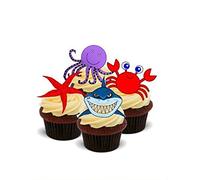 SEA Creatures Mix - Standups 12 Edible Standup Premium Wafer Cake Toppers