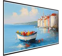 Sea Diamond Art Kits Adults, Diamond Painting Boat Crystal Art and Crafts for Adults Beginners, DIY 5D Square Rhinestone Embroidery Gem Piantings, Home Wall Decor, Gifts for Women 90x210cm w-4622