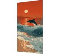 Sea Diamond Art Kits Adults, Diamond Painting Dolphin Crystal Art Kits for Adults Beginners DIY 5D Square Rhinestone Gem Dots Embroidery Paintings Pictures Crafts, Home Wall Decor 60x120cm a14-yz0