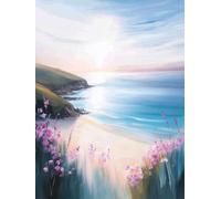 Sea Diamond Art Kits Adults, Diamond Painting Landscape Crystal Art Kits for Kids Beginners, 5D Full Drill Round Gem Dots Embroidery Paintings Crafts Picture, Hobbies for Adults Women 30x40cm 8k-76R