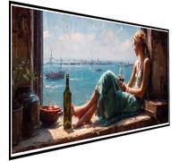 Sea Diamond Art Kits Adults, Diamond Painting Woman Crystal Art and Crafts for Adults Beginners, DIY 5D Square Rhinestone Embroidery Gem Piantings, Home Wall Decor, Gifts for Women 40x95cm w-4635