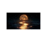 Sea Diamond Art Kits Adults with Diamond Art Accessories, 5D DIY Color Crystal Gem Crafts Kits for Kids, Moon Rhinestones Paint by Numbers on Canvas 32x16 Inch, Wall Artwork for Room Decor 2509-10475