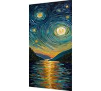 Sea Diamond Art Starry Sky Diamond Painting Kits, 5D Crystal Art Kits for Adults Kids DIY Full Square Drill Gem Dots Embroidery Paintings Crafts Picture for Home Wall Decor Gifts 100x200cm w5-5bt