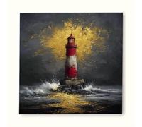 Sea Diamond Painting Lighthouse Diamond Art Kits Adults, 5D Crystal Art Kits for Adults DIY Square Full Drill Gem Dots Rhinestone Embroidery Paintings Crafts Pictures, Home Wall Decor 45x45cm tb21-3f