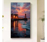 Sea Diamond Painting Lighthouse Diamond Art Kits Adults, 5D Crystal Art Kits for Adults Kids DIY Square Full Drill Gem Art Dots Craft Paintings Embroidery Kits Home Wall Decor Gifts 60x120cm uk28-g