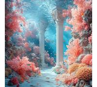 Sea DIY Diamond Art Kits Adults, Diamond Painting for Wall Decor, Plant 5D Round Full Drill Crystal Art Kits, Cross Stitch Embroidery Crafts Pictures for Adults Beginners, Gifts, 20x20in P-6423