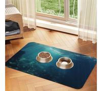 Sea Dog Food Mats for Floors, 12x18 Inch Non-Slip Super Absorbent Pet Food Mat, Dishwasher Dog Mat for Food and Water, Cute Rubber Quick Dry Pet Feeding Mat for Dogs Puppy Cats