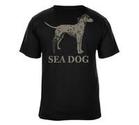 SEA DOG Founder Vintage Graphic T-Shirt, Garment Dyed 100% Ringspun Cotton, Relaxed Fit, Printed in USA, Black, 3XL