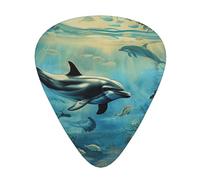 Sea Dolphin Printed Custom 12 Pieces Guitar Pick In A Box,The Pick Makes Sound Clear, Ukulele, Electric Bass (0.46 0.71 0.96mm)