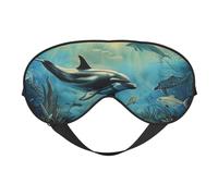 Sea Dolphin Printing Sleep Mask for Women Men Double-Sided Print Soft Silk Eye Masks Eye Sleep Shade Cover