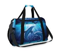 Sea Dolphins Travel Duffel Bag for Girls Boys Women Men Oceans Dolphins Weekend Overnight Bag Shoulder Tote Luggage Handbag for Travel Sports Gym