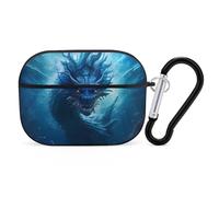 Sea Dragon Headphone Case Compatible with AirPods Pro PC Shell Carrying Case with Keychain Black-style